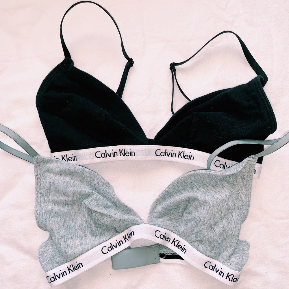 2 Calvin Klein Triangle Bralettes